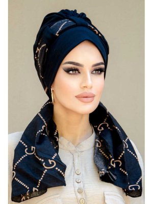 Marka Desen Fularlı Bone