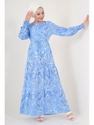 Mavi Desenli Elbise Mavi Desenli Elbise