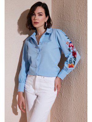 Lela Gömlek Bebe Mavi