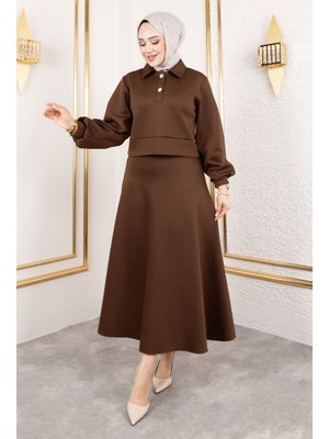 Kahverengi Scuba Etekli Takım