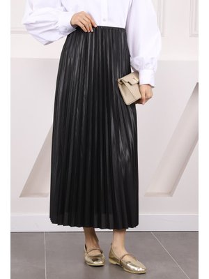 Siyah Bel Lastikli Piliseli Etek Siyah Bel Lastikli Piliseli Etek