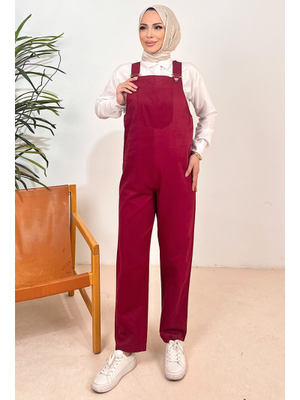 Bordo Casel Önü Cepli Tulum