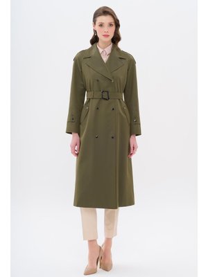 Pelerin Ve Apolet Detaylı Çıt Kapamalı Su İtici Özellikli Trençkot A.haki