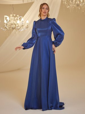 Lacivert Helin Abiye Elbise