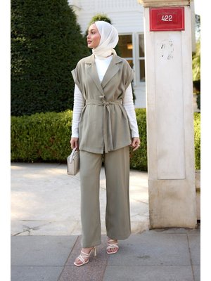 Yelekli Modal Takım Küf Yeşil Yelekli Modal Takım Küf Yeşil