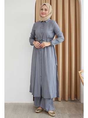 Uzun Tunikli Pantolonlu Kaş Gri Takım Uzun Tunikli Pantolonlu Kaş Gri Takım