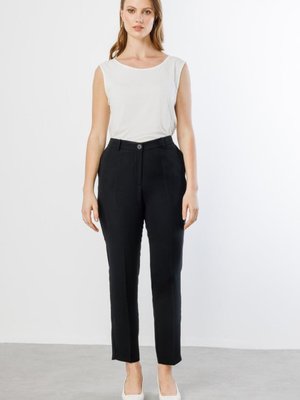 Siyah Krep Kumaş Büyük Beden Pantolon Siyah Krep Kumaş Büyük Beden Pantolon