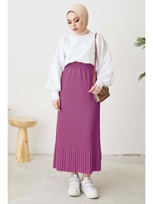 Fuşya Piliseli Etek