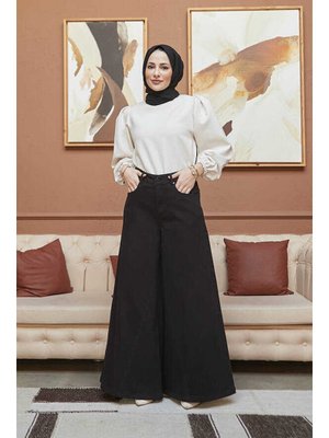 Siyah Gabardin Pantolon Etek Siyah Gabardin Pantolon Etek