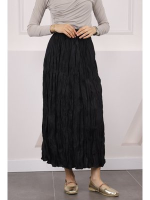 Siyah Bel Lastikli Kraş Etek Siyah Bel Lastikli Kraş Etek