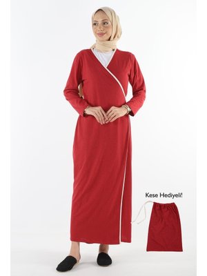 1998_pratik Yandan Bağlamalı Kruvaze Biye Kuşaklı Pamuk Kumaş Namaz Elbisesi 1998_pratik Yandan Bağlamalı Kruvaze Biye Kuşaklı Pamuk Kumaş Namaz Elbisesi