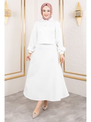 Beyaz Scuba Etekli Takım