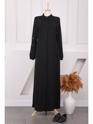 Siyah Kol Detaylı Ferace Siyah Kol Detaylı Ferace