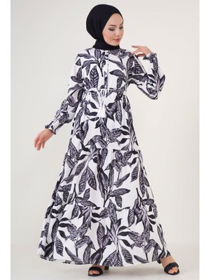 Beyaz Desenli Elbise Beyaz Desenli Elbise