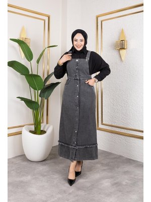 Püskül Detaylı Kot Salopet