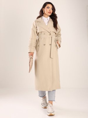 Taş Rengi Sprıng Kadın Oversize Trençkot