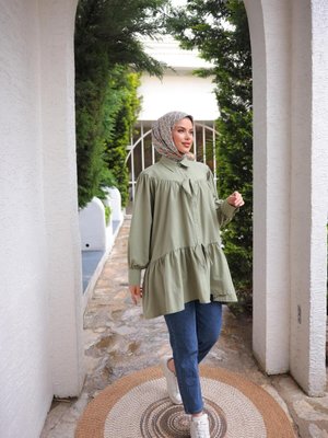 Yeşil Fiyonklu Salaş Tunik Yeşil Fiyonklu Salaş Tunik