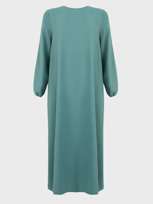 Yeşil Büyük Beden Kolları Lastikli Basic Aerobin Elbise Yeşil Büyük Beden Kolları Lastikli Basic Aerobin Elbise