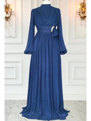 Lacivert Feray Abiye Elbise