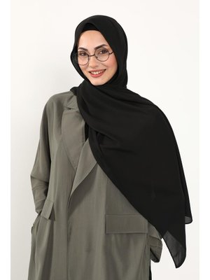 Siyah Krep Şal & Penye Bone İkili Takım,ps