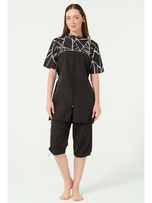 Solira Şapkalı Yarım Kol Yarı Kapalı Mayo