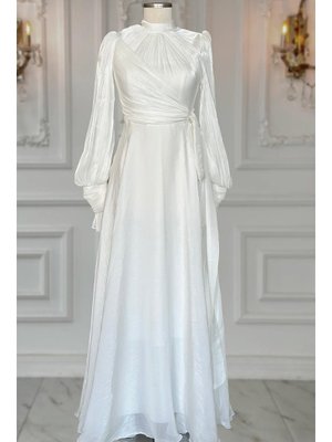 Ekru Efruz Abiye Elbise