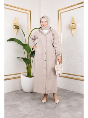 Düğmeli Cepli Gabardin Kap Düğmeli Cepli Gabardin Kap