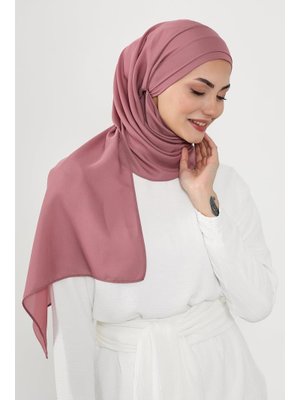 Gül Kurusu Önü Pileli Tasarım Krep Pratik Şal,ps
