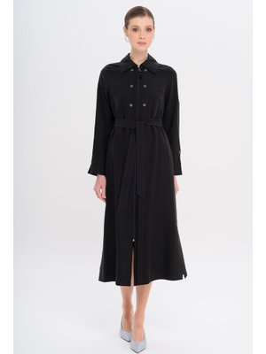 Siyah Fermuar Kapamalı Dikiş Detaylı Astarsız Modal Kap