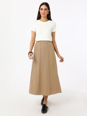 Vizon Dikiş Detaylı Pamuklu Çan Etek Vizon Dikiş Detaylı Pamuklu Çan Etek