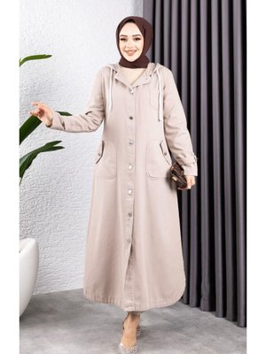 Düğmeli Cepli Gabardin Kap