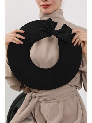 4a Siyah Türban Üzeri Aerobin Pratik Tak Çık Fiyonklu Şapka,sp 4a,sp