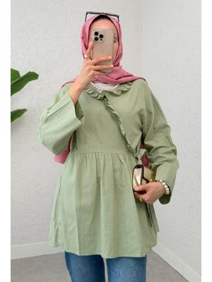 Mint Yeşili Yandan Bağlamalı Tunik