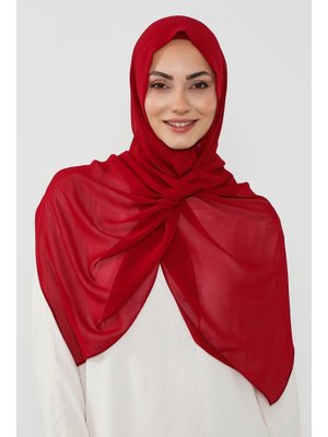 Bordo Penye İç Boneli Pratik Şifon Şal,ps