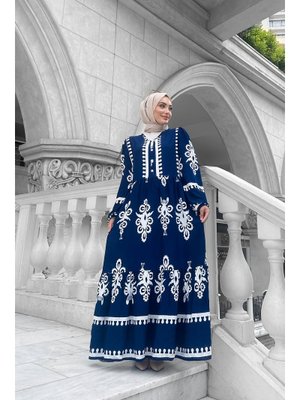 Lacivert Viyona Elbise