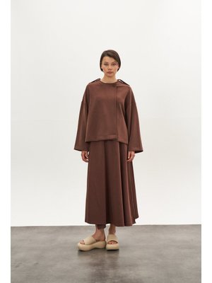 Apoletli Modal Ceket Kahve