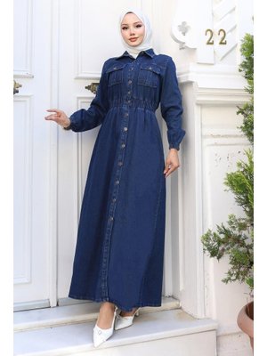 Koyu Mavi Beli Lastikli Kot Ferace Koyu Mavi Beli Lastikli Kot Ferace