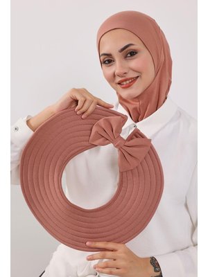 Kapiçino Türban Üzeri Penye Pratik Tak Çık Fiyonklu Şapka,sp 4,sp