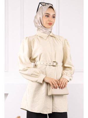 Bej Kemerli Modal Tunik Bej Kemerli Modal Tunik