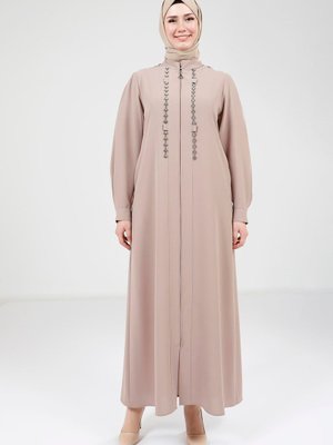 Zincir Taşlı Bej Ferace 9167 Zincir Taşlı Bej Ferace 9167