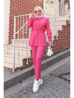 Fuşya Ribana Detaylı Takım