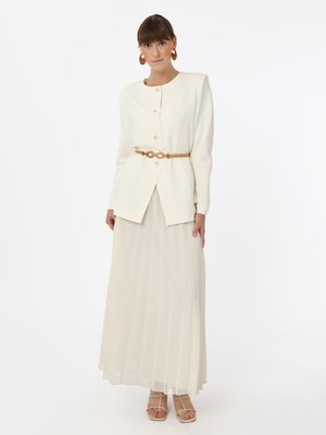 Ekru Piliseli Şifon Etek