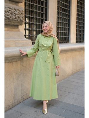 Önden Bağlamalı Elbise Fıstık Yeşil Önden Bağlamalı Elbise Fıstık Yeşil