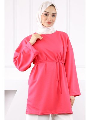 Fuşya Beli İpli Krep Tunik Fuşya Beli İpli Krep Tunik