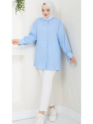Mavi Kendinden Çizgili Tunik Mavi Kendinden Çizgili Tunik