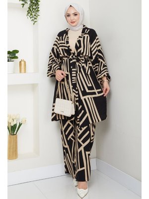 Şeritli İkili Vizon Viskon Takım