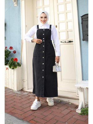 Askılı Denim Salopet