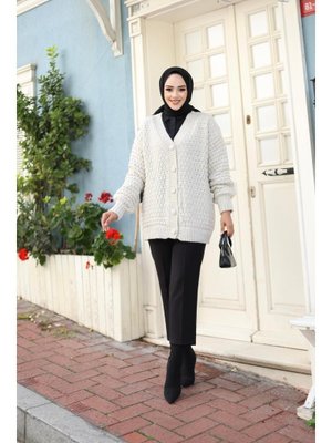 Düğmeli Örme Triko Hırka