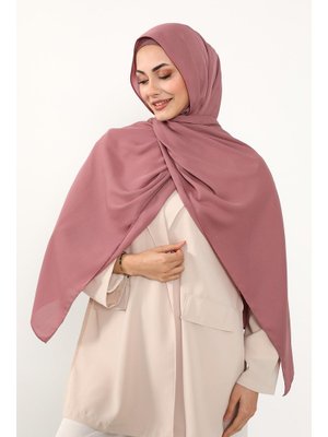 Gül Kurusu Krep Şal & Penye Bone İkili Takım,ps