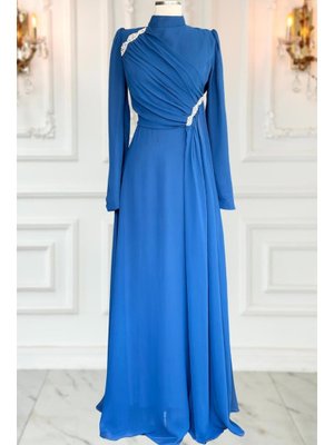 İndigo Eflin Abiye Elbise